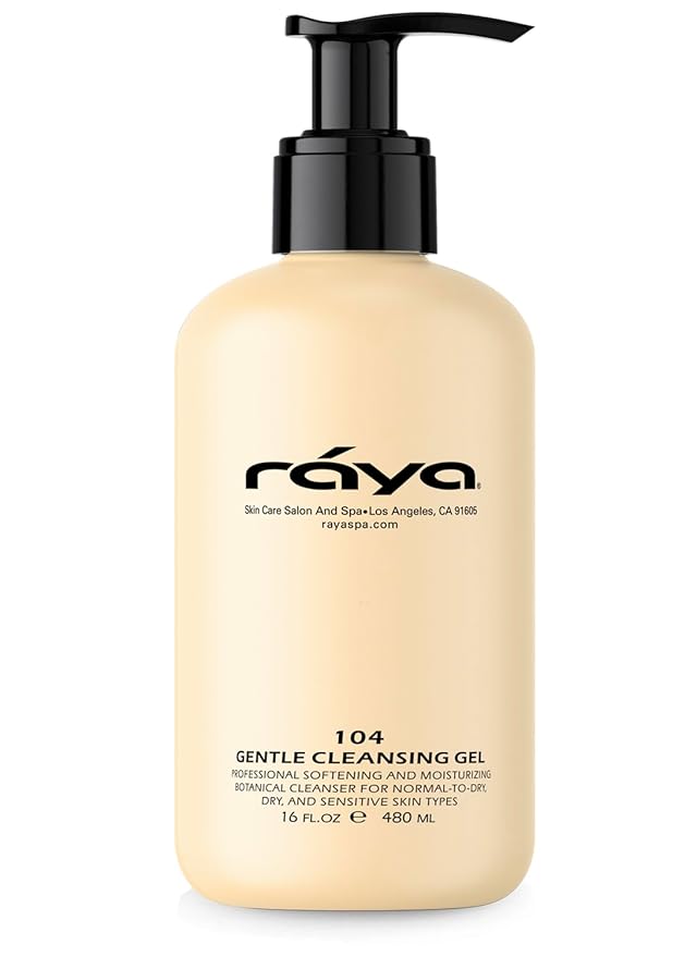 Raya Gentle Facial Cleansing Gel 16 oz (104) | Softening and Moisturizing Botanical Cleanser for Dry and Sensitive Skin| Helps Hydrate Smooth Complexion