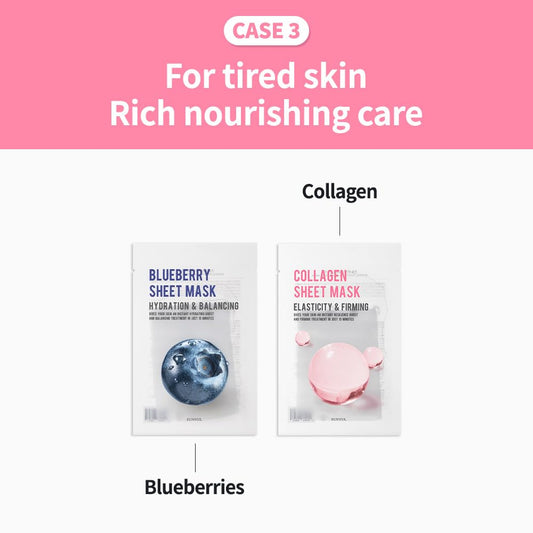 EUNYUL [PACK OF 16 Purity Facial Sheet Mask Pack 16 types Korean Skincare Hydrating & Nourishing & Natural Ingredients for All Skin Type