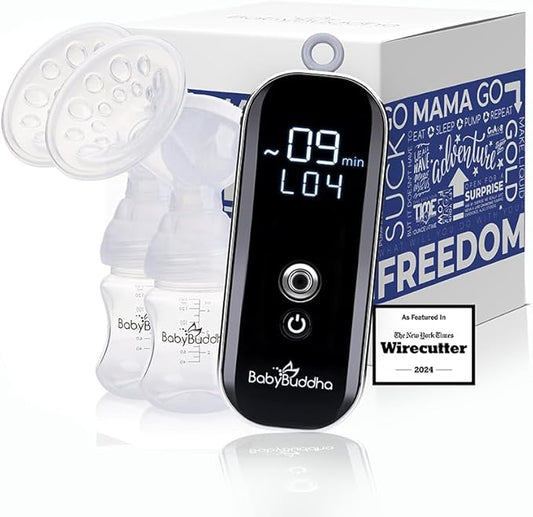 BabyBuddha Breast Pump 2.0, Wearable Electric Breastfeeding Pump with Soft Stimulation Mode, Portable, Hands-Free Milk Extractor, Hospital Grade, 3 Modes, 21 Suction Levels, 22 to 24mm Flange
