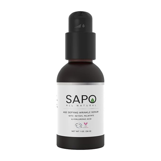 Wrinkle Serum - Smooth & Reduce Fine Lines & Deep Face Wrinkles with Hyaluronic Acid, Bakuchiol, Retinyl Palmitate & CoQ10 - Anti-Aging, Tightening & Restore Dull Facial Skin - 1 oz