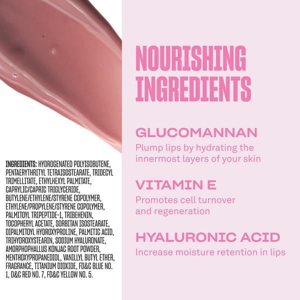 BABE ORIGINAL Glow Plumping Lip Jelly For Thicker Lips - High Shine Lip Gloss for Moisturizing, Hydrating and Soothing Lips, Mauve