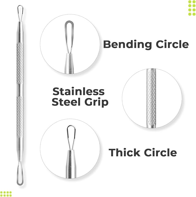 [2 Pcs] Pimple Extractor Tool 2025 Latest - Comedone Extractor, Pimple Popper, Blackhead Remover for Face, Zit Popper, Pimple Needle for Acne Removal