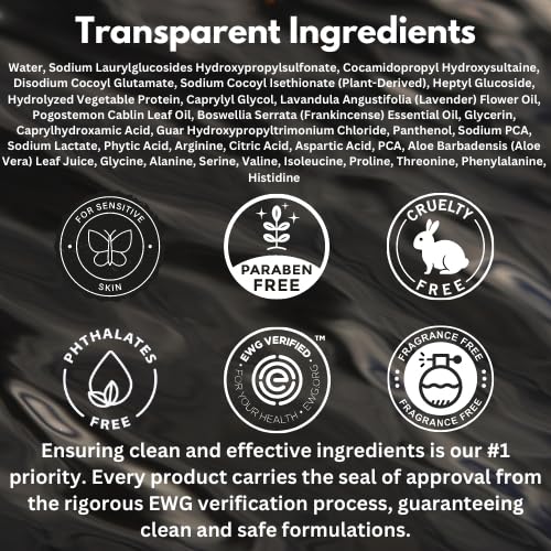 Men's Hair Care Duo– EWG Verified Shampoo (10 fl oz) & Conditioner (10 fl oz) – Fragrance-Free, Paraben-Free Duo for All Hair Types – Gentle Cleanse & Hydration with Premium Formula