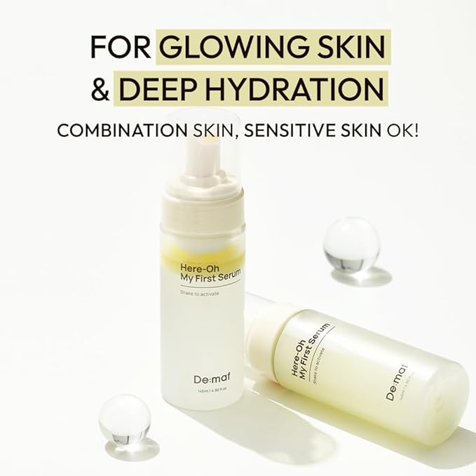 Here-Oh My First Hydrating Serum with Hyaluronic Acid | Facial Serum for Glowing Skin & Skin Barrier Repair | Korean Serum for Dry Skin & Sensitive Skin (1.69 fl oz)
