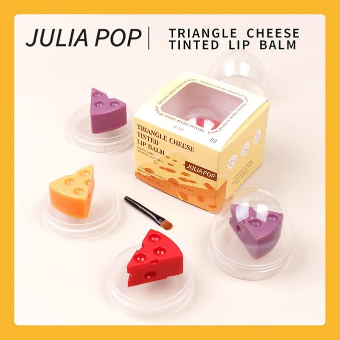 AKARY Cheese Shaped Tinted Lip Balm, 0.28oz