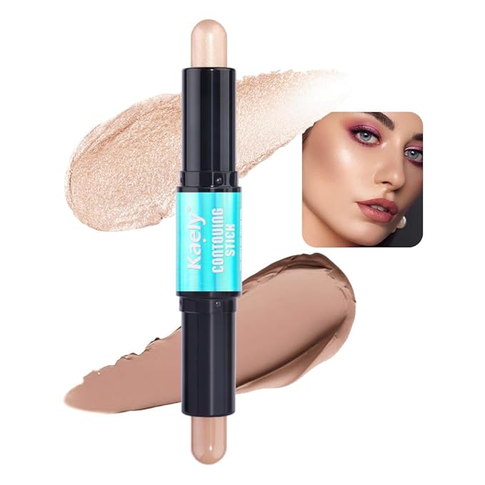 Kaely 2in1 Cream Bronzer Highlighter Stick,Face Shaping Contouring Shades Makeup,01