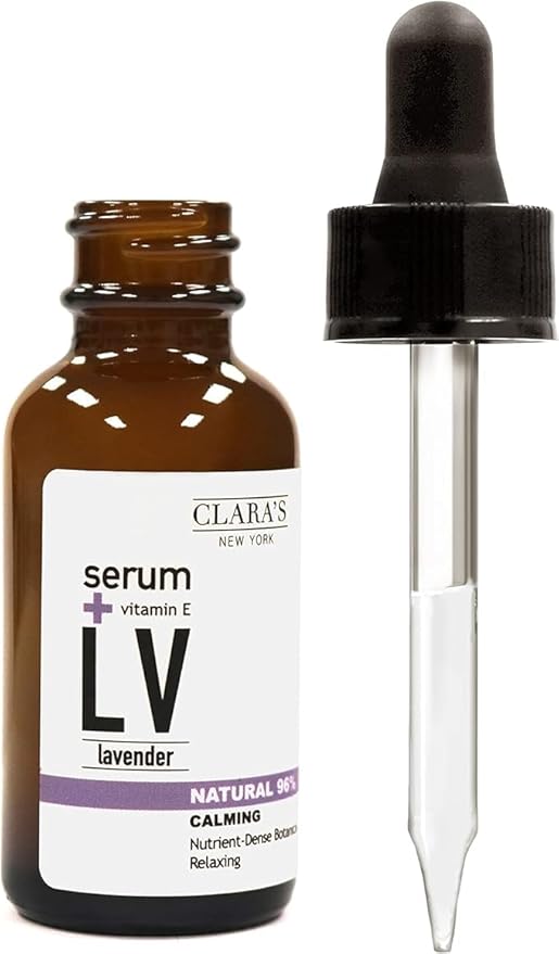 CLARA'S NEW YORK Lavender in Squalen Facial Serum with Vitamin E for Soothing, Calming and Moisturizing - Lightweight Formular 30ml /1Fl oz - Made In USA
