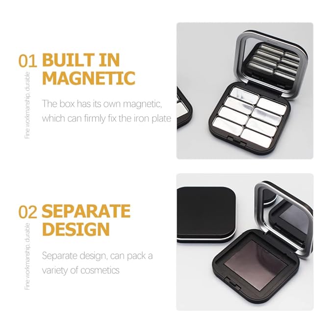 2pcs Empty Magnetic Eyeshadow Palette, Small Makeup Palette