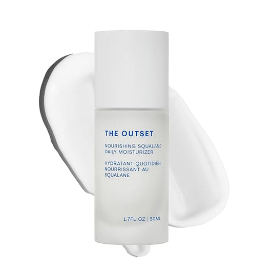 The Outset Nourishing Squalane Daily Moisturizer - Gentle Fragrance Free Non-Comedogenic Cream - Barrier Repair, Hydrating - Clean, Vegan, Gluten Free - All Skin Types, Sensitive Skin - 1.7 fl oz