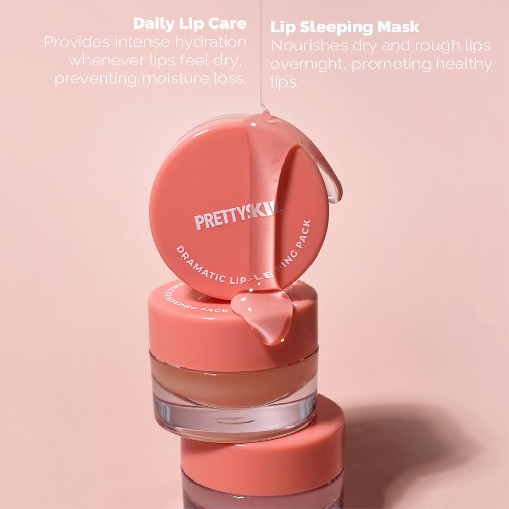 PRETTYSKIN Korean Vegan Lip Sleeping Pack for Intense Hydration | Nourish Dry Lips with Glossy Finish 9g (Dreamy Grapefruit)