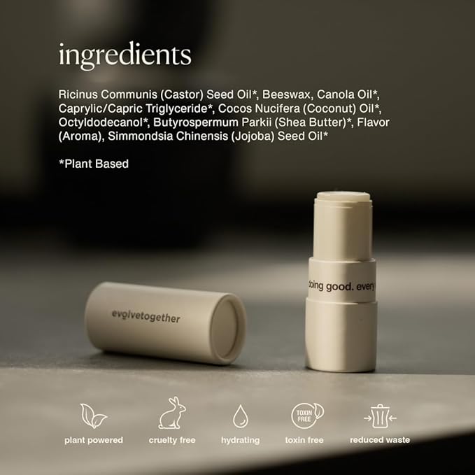 evolvetogether Lip Balm for Women & Men | Plant-Powered Hydration with Calming Lavender | Multi-Use Stick for Lips, Cuticles, Cheeks | Cruelty-Free, Paraben-Free | Made in USA (Provence, 1 Oz)