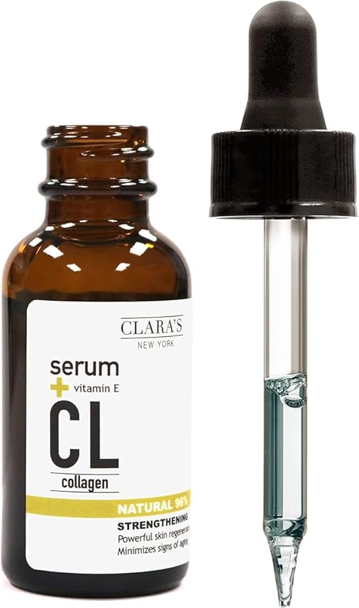 CLARA'S NEW YORK 7X Collagen Facial Serum with Ceramide, Hyaluronic Acid & Vitamin E – Firming, Hydrating, Anti-Aging Face Serum – 30ml / 1 fl oz – Made in USA
