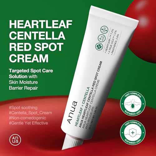 Anua Heartleaf Centella Red Spot Cream, Hydration Face Moisturizer for Skin Relief, Niacinamide, Centella, Panthenol, Spot Treatment for sensitive skin, Non-comedogenic, Korean Skincare (30g/1.05oz)