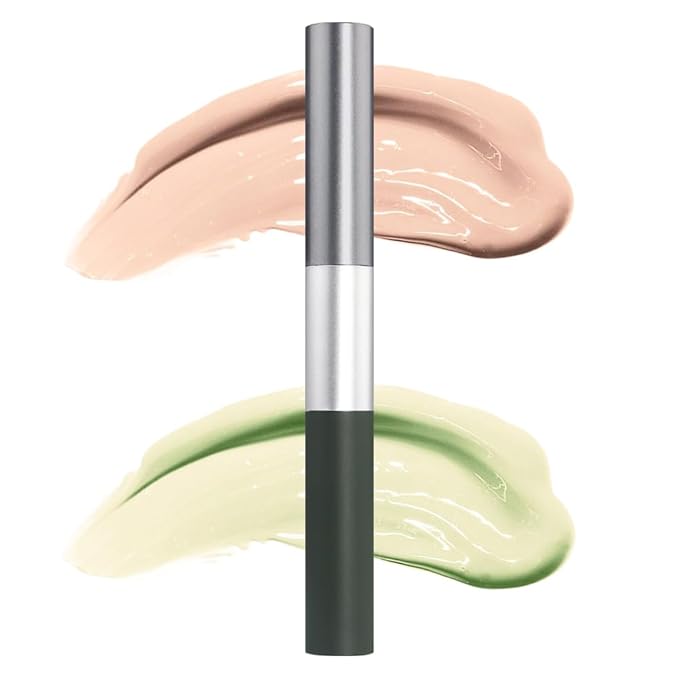 Kaely Dual-Ended Concealer Stick,Acne Dark Spot Corrector Makeup Brightener Waterproof,reen+Neutral 02 G