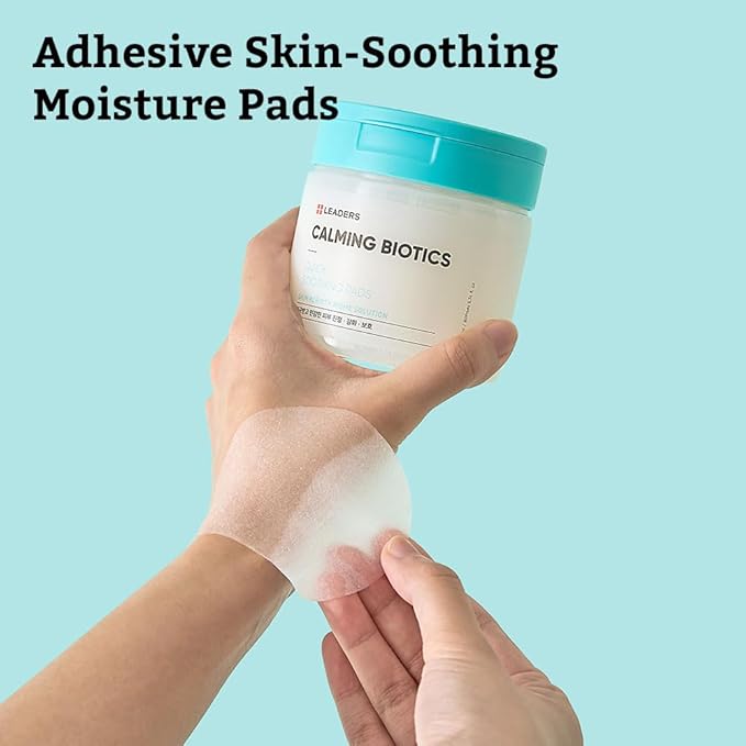 LEADERS Calming Biotics Toner Pad - Quick Soothing Instant Relief and Hydration for Dry and Sensitive Skin, 6-Type Cica Liposome Complex, and Plant Mucin Korean Skincare 80 Pads x 170ml