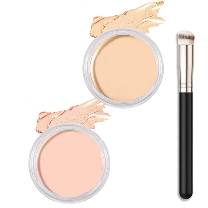 Kaely 2Pcs Cream Pot Concealer Full Coverage Set,Conceal