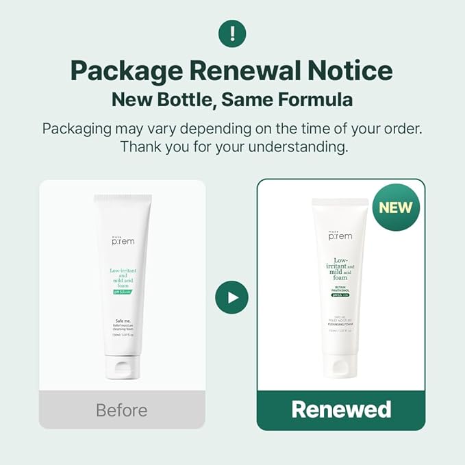 MAKE P:REM Safe Me. Relief Moisture Cleansing Foam, Delicate Eye-Friendly Face Wash, pH Balanced Deep Pore Cleansing, Korean Skin Care, 150ml, 5.07 Fl.Oz.