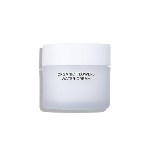 Whamisa Organic Flowers Water Cream, 95.2% Organic, Waterless Formula, Fermented Postbiotic for Deep Hydration & Soothing, Moisturizing (50ml)