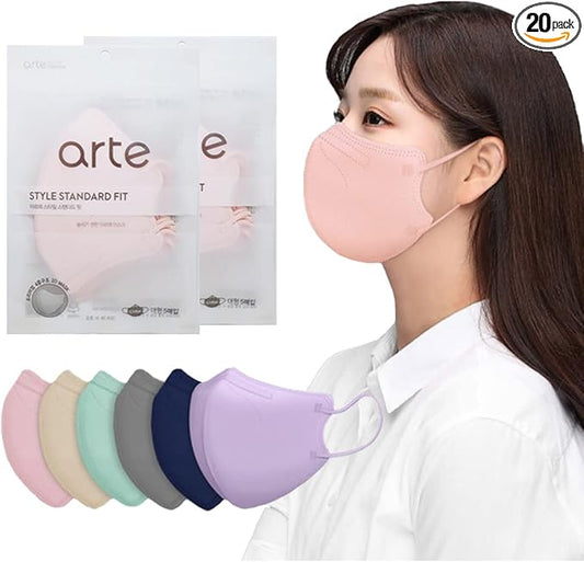 [20 Pcs] Korea Face Mask for Adults – Bird Beak type 2D Protective Health Face Mask for Dust and Smoke – 4-Layer Protective Filter – Ideal Fit for Comfortable Wear - Pink