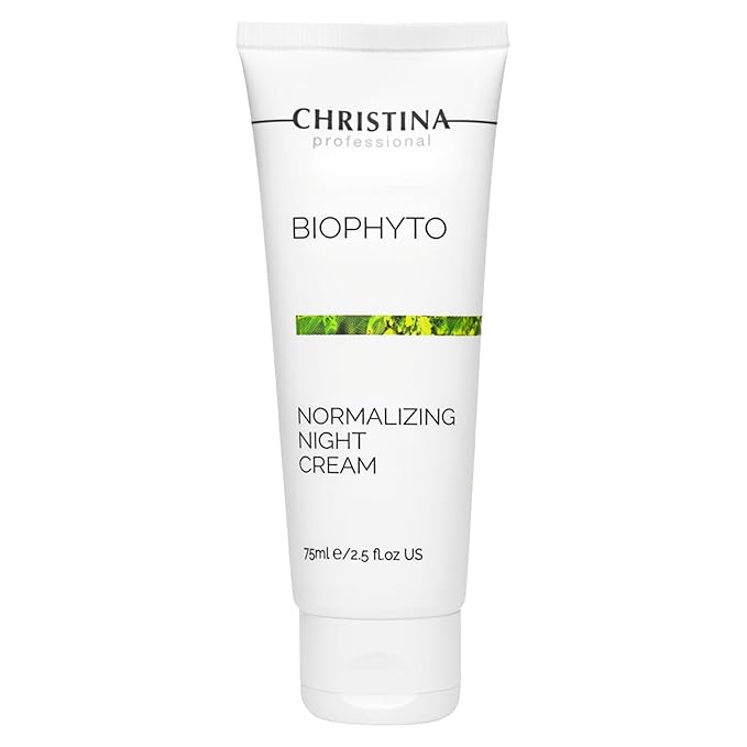 -CHRISTINA- Bio Phyto Normalizing Night Cream with Hyaluronic Acid & Vitamin E | Stress Reducing& Barrier Strengthening Night Cream for Face for Oily & Combination Skin 75ml