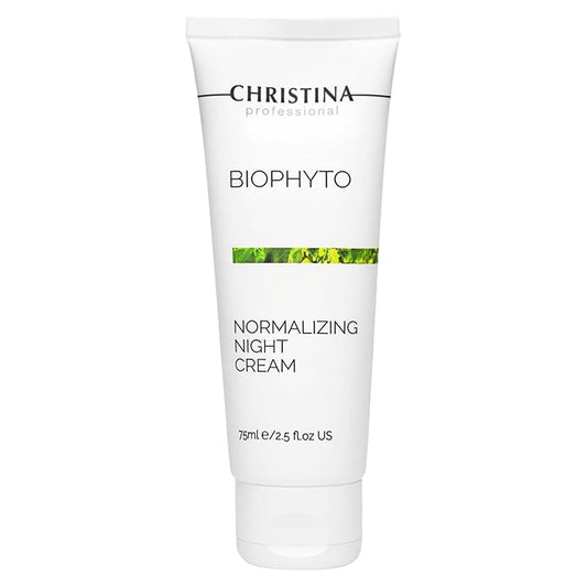 -CHRISTINA- Bio Phyto Normalizing Night Cream with Hyaluronic Acid & Vitamin E | Stress Reducing& Barrier Strengthening Night Cream for Face for Oily & Combination Skin 75ml