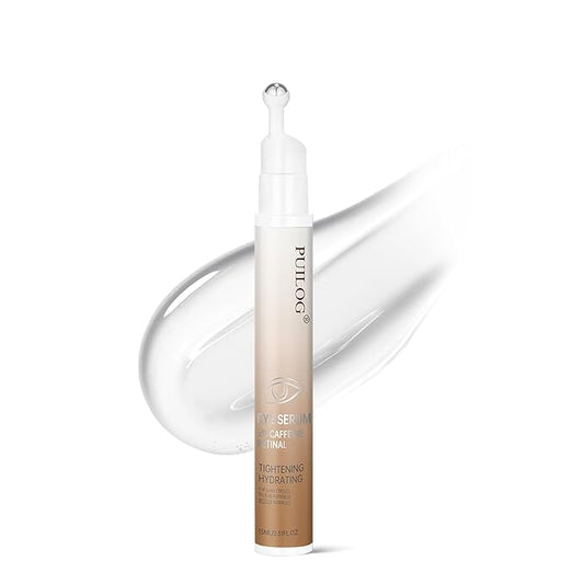 5% Caffeine & Retinal Eye Serum Roller - Undereye Dark Circle Treatment, Puffiness & Wrinkle Reduction, Gel-Based Formula Eye Cream, 0.51 fl oz
