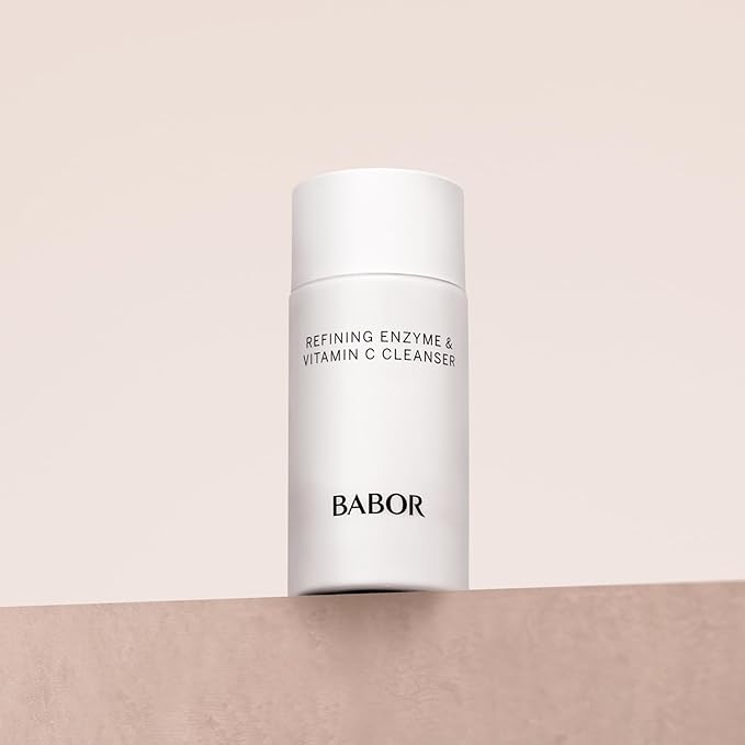 BABOR Refining Enzyme & Vitamin C Cleanser, Enzyme Powder Cleanser, Exfoliating Face Wash Polish, Gentle Facial Scrub to Brighten and Even Complexion