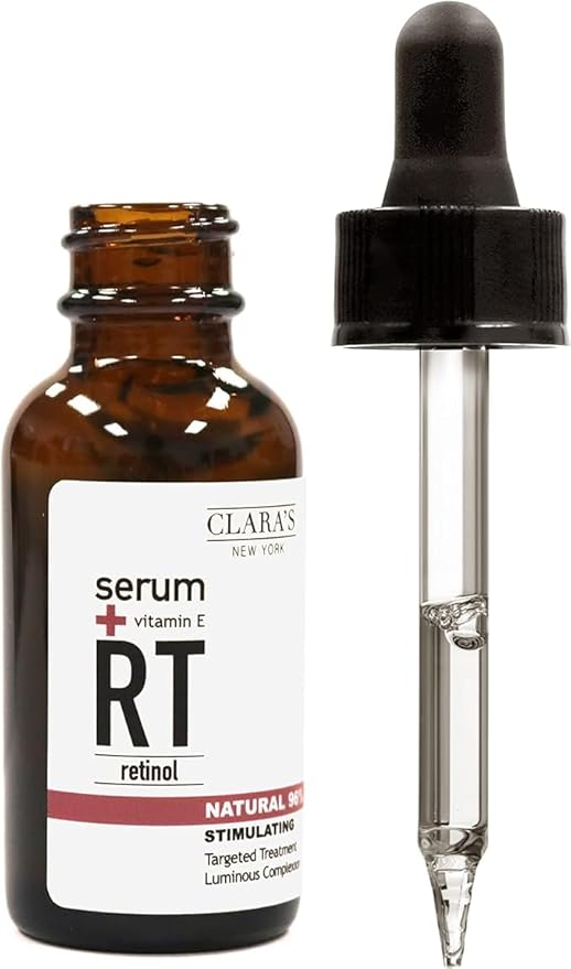 CLARA'S NEW YORK Retinol Facial Serum with Vitamin E – Anti-Aging, Wrinkle & Fine Line Reduction – Hydrating Face Serum – 30ml / 1 fl oz – Made in USA