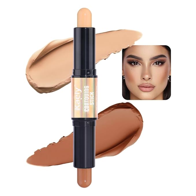 Kaely 2in1 Cream Bronzer Highlighter Stick,Face Shaping Contouring Shades Makeup,16