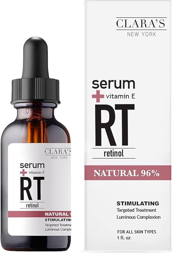 CLARA'S NEW YORK Retinol Facial Serum with Vitamin E – Anti-Aging, Wrinkle & Fine Line Reduction – Hydrating Face Serum – 30ml / 1 fl oz – Made in USA