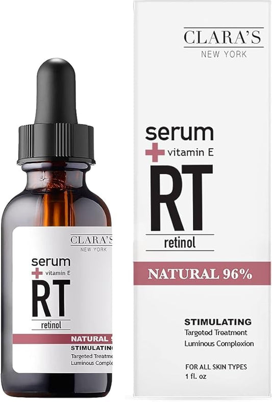 CLARA'S NEW YORK Retinol Facial Serum with Vitamin E – Anti-Aging, Wrinkle & Fine Line Reduction – Hydrating Face Serum – 30ml / 1 fl oz – Made in USA