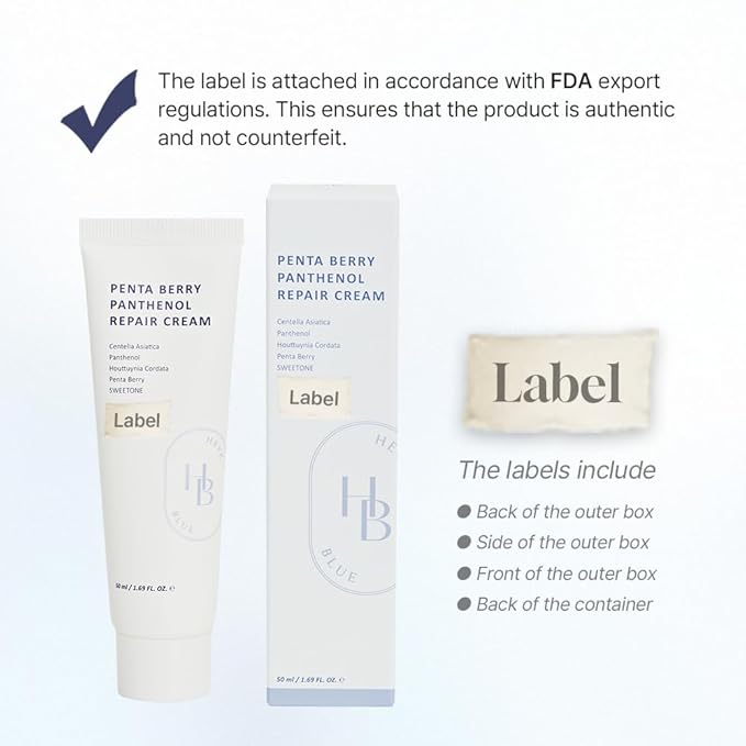 Penta Berry Panthenol Repair Cream - Vegan, Centella, Cica Barrier, Restore Moisture Balance, Deep Hydration, Sensitive Skin, Low Irritation, Korean Skincare, K-Beauty, Hypoallergenic