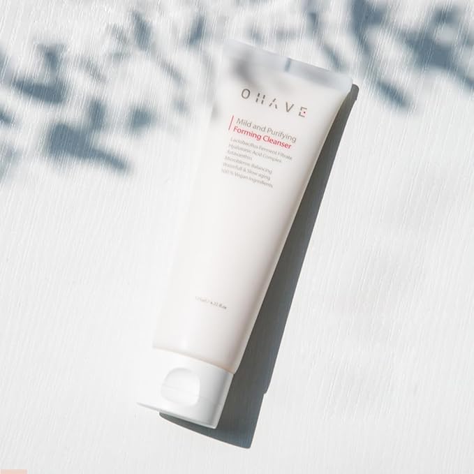OHAVE Mild & Purifying Foaming Cleanser Gentle Vegan Face Wash with Lactobacillus Natural Botanical Extracts Hydrating & Soothing pH-Balanced 125ml