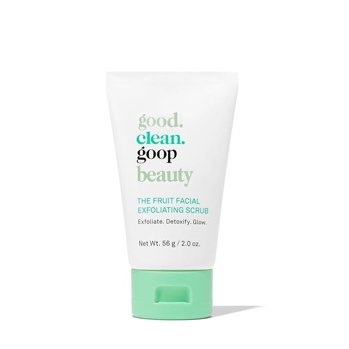 good.clean.goop beauty The Fruit Facial Exfoliating Scrub | Gentle Face Exfoliator to Smooth Skin Texture | AHA Glycolic Acid, Grape Seed Exfoliant & Chia Seed Oil | Cruelty Free | 2 fl oz