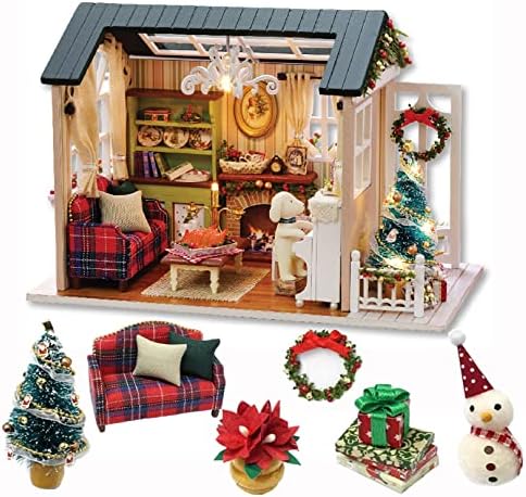 Kisoy Romantic and Cute Dollhouse Miniature DIY House Kit Creative Room Perfect DIY Gift for Friends,Lovers and Families (Sunny Holiday Time)