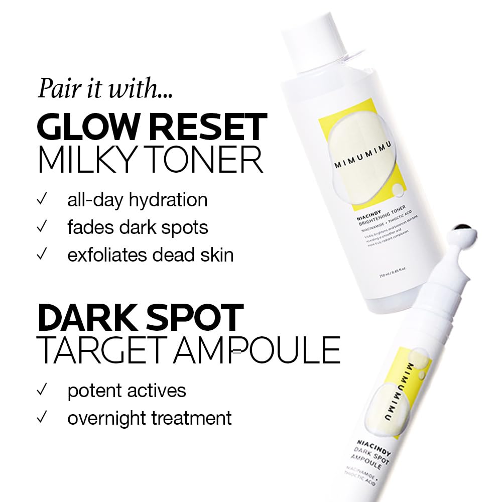 MIMUMIMU Dark Spot Remover Serum for Face | Korean Clinic Skincare - Thioctic Acid 0.01% & Niacinamide 5% | Spot Treatment for Melasma, Hyperpigmentation, Discoloration, Acne Scars | 30ml/1.01 fl.oz