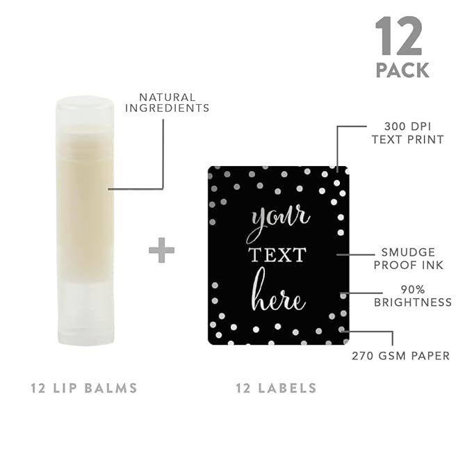Andaz Press Personalized Lip Balm Party Black,