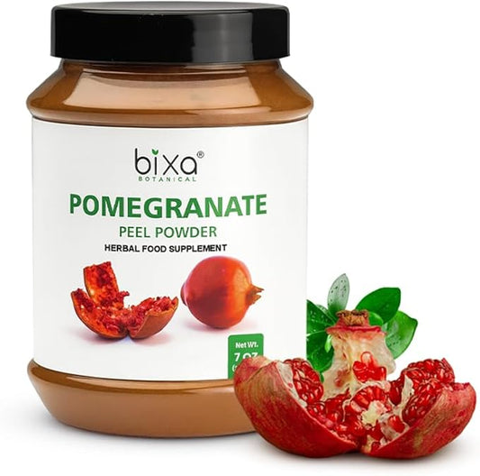 bixa BOTANICAL Pomegranate Peel Powder | Herbal Tea, Skincare & DIY Beauty | Punica Granatum, Ayurvedic Herbal Supplement | Gluten Free, Non-GMO, Steam Treated, Vegan, 100% Pure | 200g / 7oz