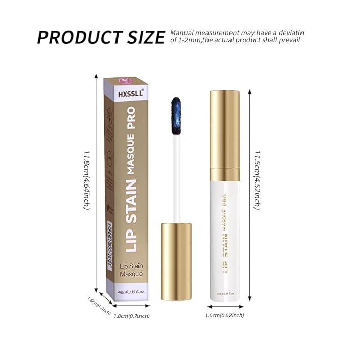 2Pcs Matte Lip Stain Wipe Off Masque - Peel Off Lip Stain Tattoo, All Day Peel Off Lip Tint,Long Lasting Lip Mask,Waterproof Transfer-proof Lip Liner Peel Off Lip Gloss,Stay Lip Makeup 05+09