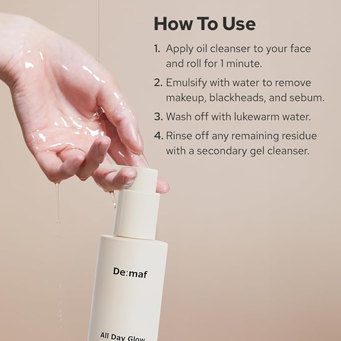 De:maf All Day Glow I'm So Jelly Olive Oil Cleanser, 75% Olive Oil, Jelly-like Makeup Remover for Pore Cleanse, Suitable for Sensitive Skin, Korean Skincare (150ml, 5.07, Fl Oz)