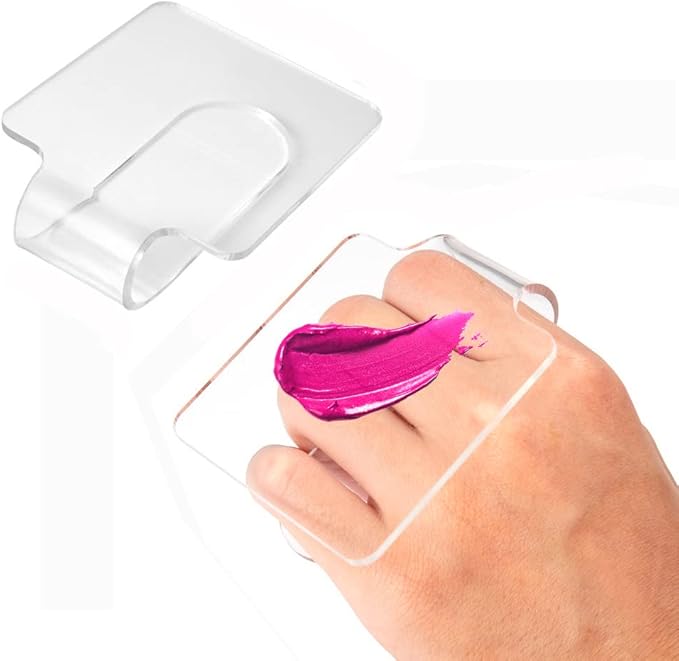 2Pcs Makeup Hand-held Palette Professional Clear Acrylic Makeup