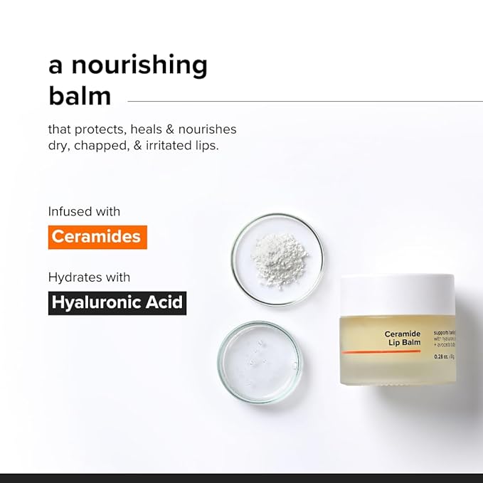 Minimalist Ceramide Lip Balm | With Hyaluronic Acid to Hydrate & Repair Chapped Lips | Provides Protection from the Sun | 0.28 Oz / 8 gm