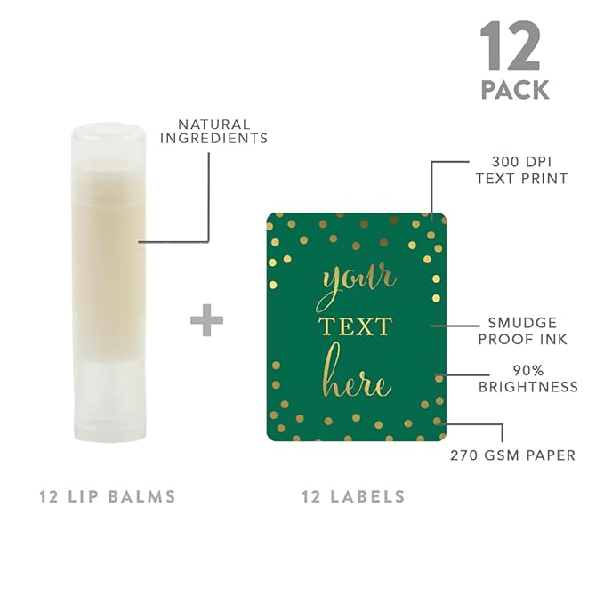 Andaz Press Personalized Lip Balm Party Green,