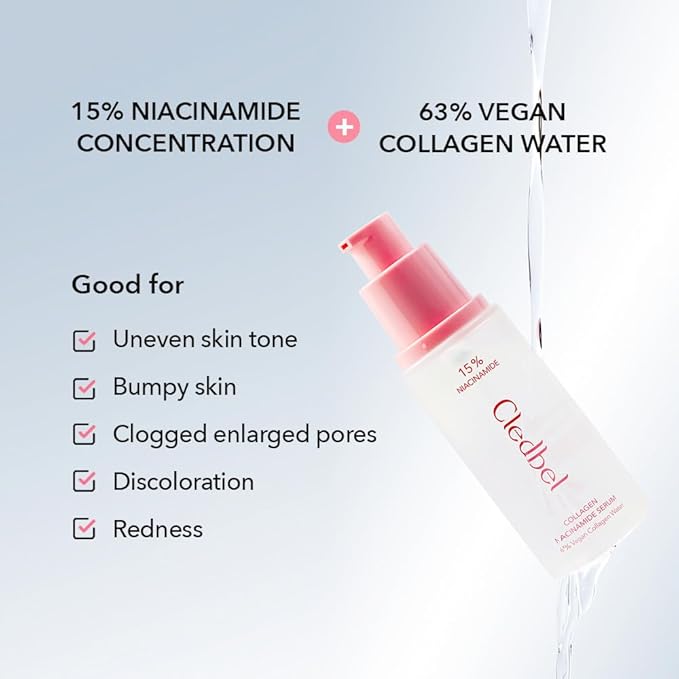 Collagen Niacinamide Serum, For Discoloration/Minimizing Large Pores, Niacinamide, Zinc, Peptides & Hyaluronic Acid, Korean Skincare, Paraben-Free, 50ml/1.69 fl oz,