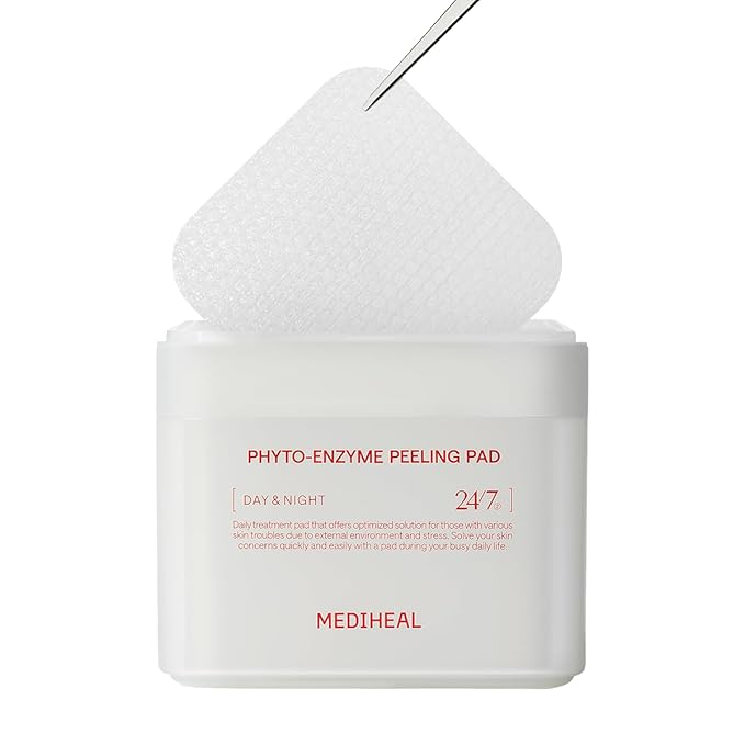 MEDIHEAL Phyto Enzyme Peeling Pad - Vegan Face Resurfacing Gauze Pads with LHA & Papaya Enzym - Pore Tightening Pads to Control Sebum - Exfoliating Pads for Dead Skin Cells, 90 Pads