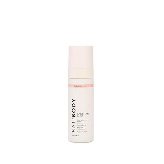 Bali Body Face Tan Mist - Dark Shade | Streak-Free, Fast Drying Facial Self Tanner | Hydrating Soothing Formula for All Skin Types | Vegan, Cruelty Free, Australian Made (70 ml/2.3 fl oz)