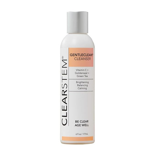 CLEARSTEM - GENTLECLEAN Vitamin C Infused Calming Wash - Facial Cleanser, Makeup Remover - Goldenseal + Green Tea - Facial Skin Care Products - Gluten Free, Cruelty Free - 6 fl oz / 207ml