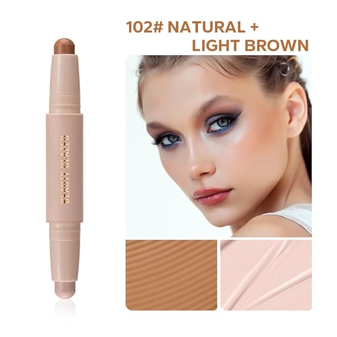 Cream Contour Sticks,Shades with Highlighter & Bronzer,Non-greasy and