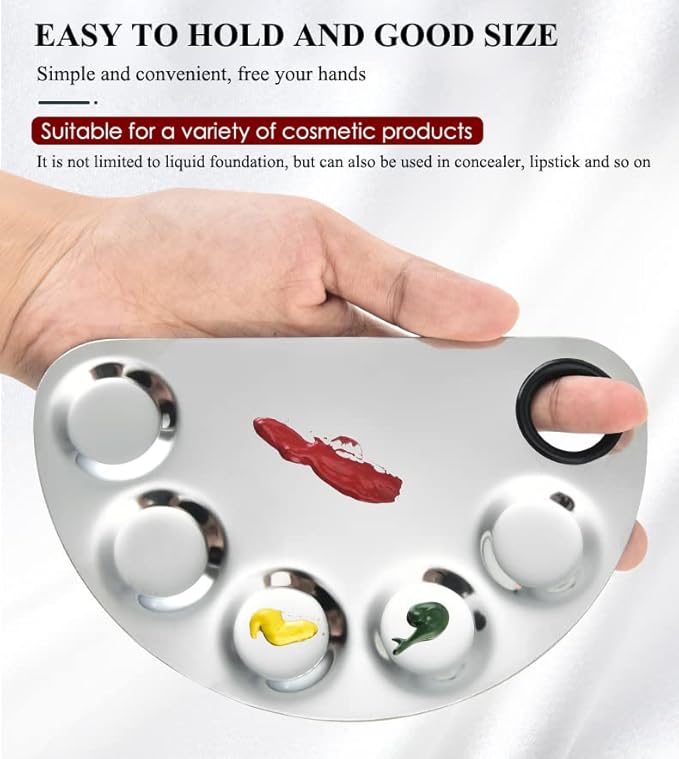 AKOAK Stainless Steel Beauty Palette, with Spatula Tool,