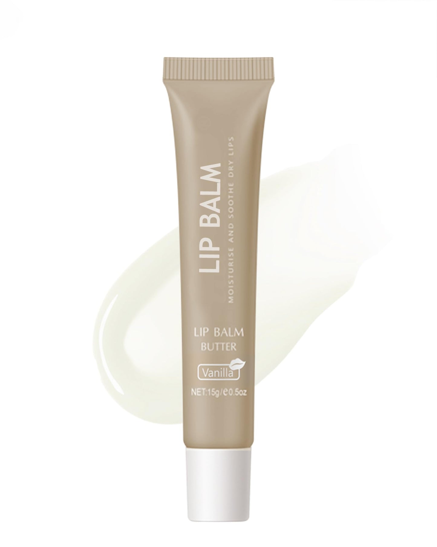 Lip Balm Butter Vanilla,Hydrating Tinted Butter Lip Gloss,Clear Lip Mask Lip Care Moisturizer,Lip Treatment Balm,Non-Sticky Glow Reviver Fat Lip Oil Lipgloss,Women's Day Makeup Gift for Women-01